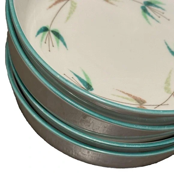 Vintage Franciscan Radiance Berry Bowls Set Of 4 USA Mid Century Green Rim - Picture 10 of 12